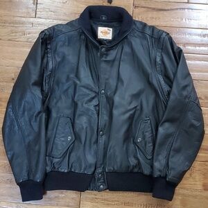 Hard Rock Cafe Orlando vintage bomber Leather convertible jacket